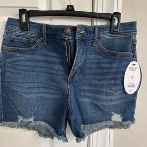 Retro Boyfriend Denim Shorts in Dark Blue